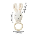 Forest Animals Rabbit Wood Cotton Baby Teether