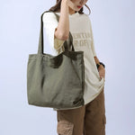 Olive Green Shopper Bag Cotton Womens Tote Bag