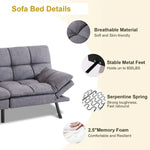 Pale Skies Convertible Memory Foam Metal Cotton Sofa Sleeper