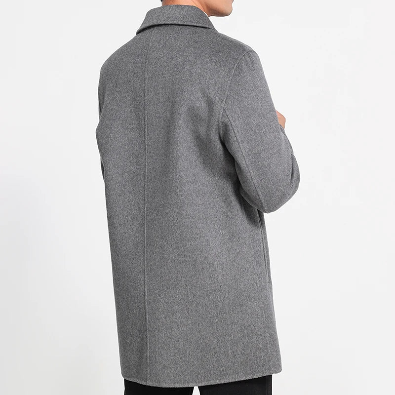 1Pc Double-Sided100% Wool Mens Coat