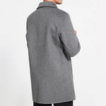 2025 New Single-Breasted Polo Collar Men's Overcoat Double-Sided Woolen 100% Wool Warm Coat Comfortable Loose Men's Clothing