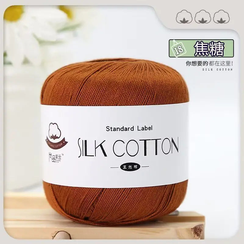 Lace Thread Silk Cotton Thread Pure Hand-woven Doll Material Package Crochet Wool Ball Worsted Silk Cotton 100%