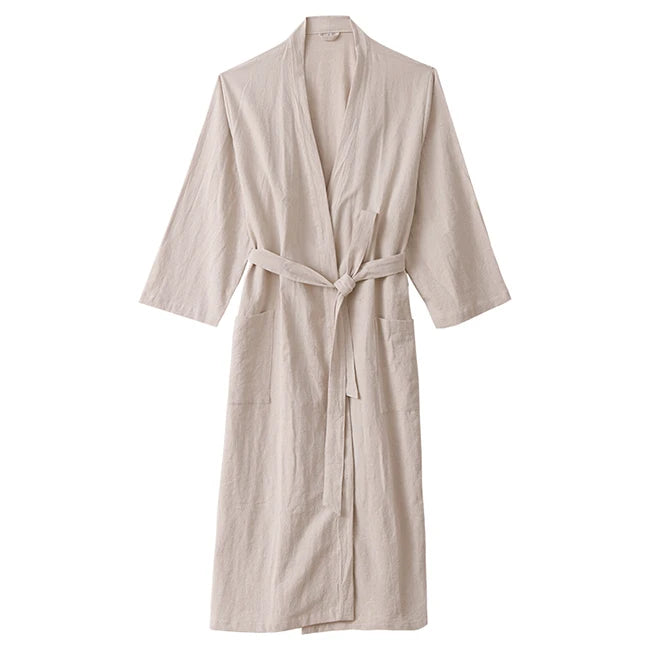 Hanfu pajamas, Men's Cotton And Linen Bathroom Bathrobes, Women's Long Dressing Gowns, Japanese Kimono Style Homestay Hotel, SPA