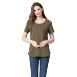 Green Lily Short Sleeves Cotton Maternity Top