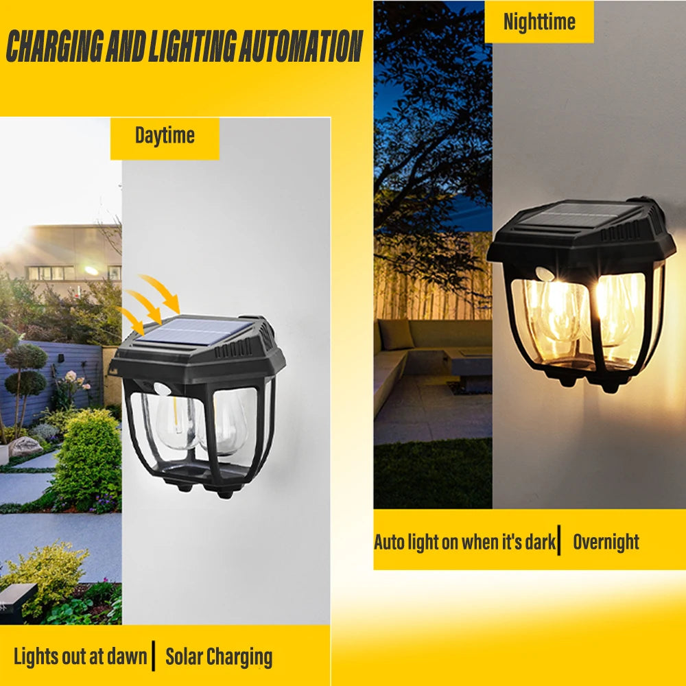 Energy Savers Decorative Wall LED Solar Lamp with Body Sensor