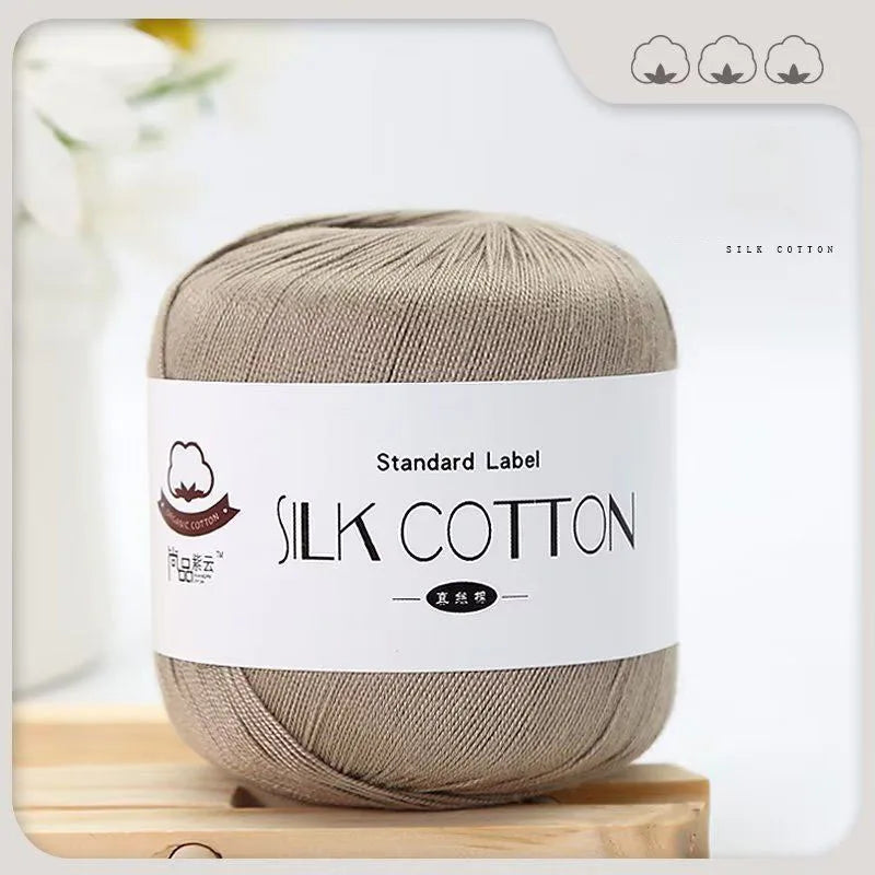 Lace Thread Silk Cotton Thread Pure Hand-woven Doll Material Package Crochet Wool Ball Worsted Silk Cotton 100%