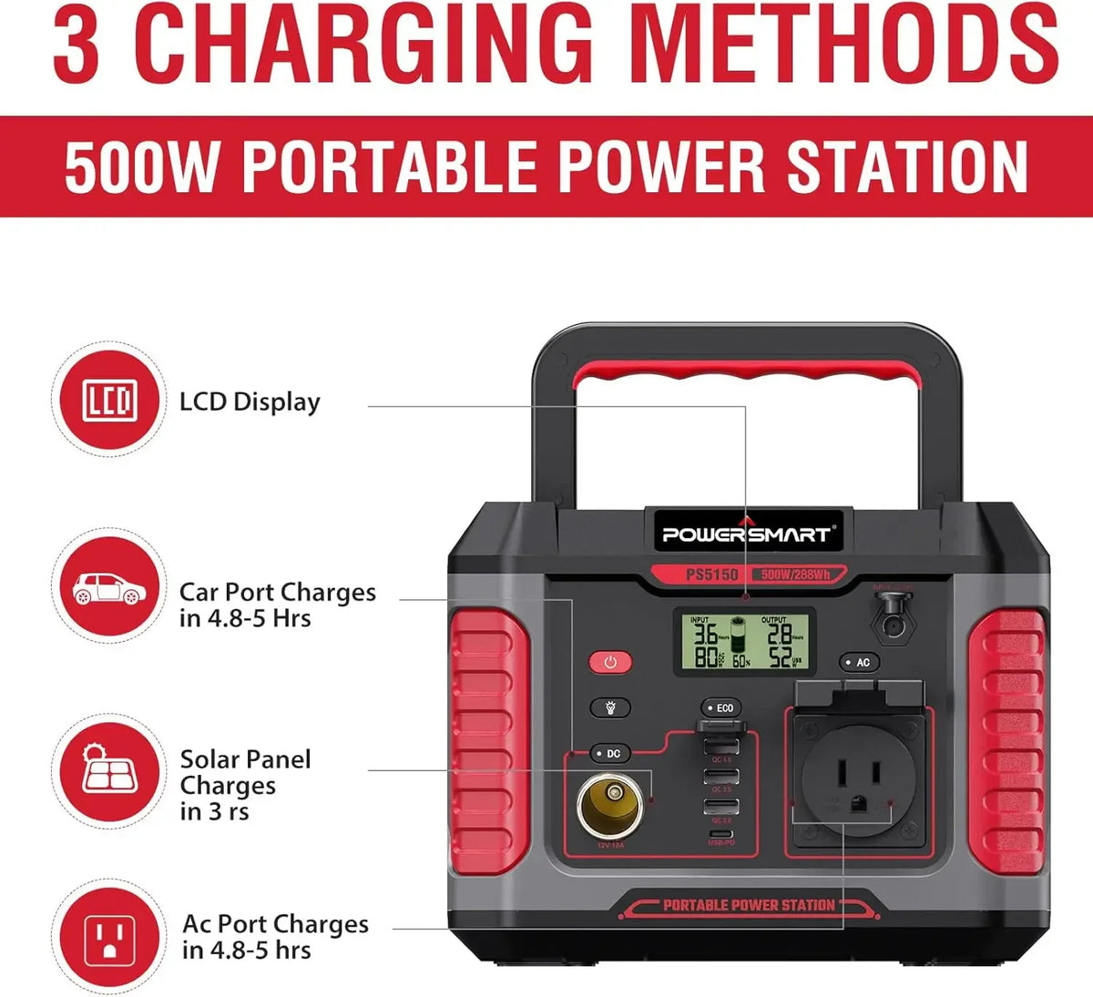 Clean Air PowerSmart Portable Power Station Solar Generator