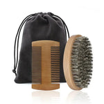 Man Beard Brush Soft Boar Bristle Barber Shaving Brush Hair Combs Professional Men Mustache Comb Kit With Gifts Bag Hair Combs