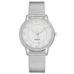 Exquisite Gem Quartz Stainless Steel Womens Watch