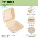 Healthy Eats 50-Pack Biodegradable Flip Top Sugarcane Food Containers