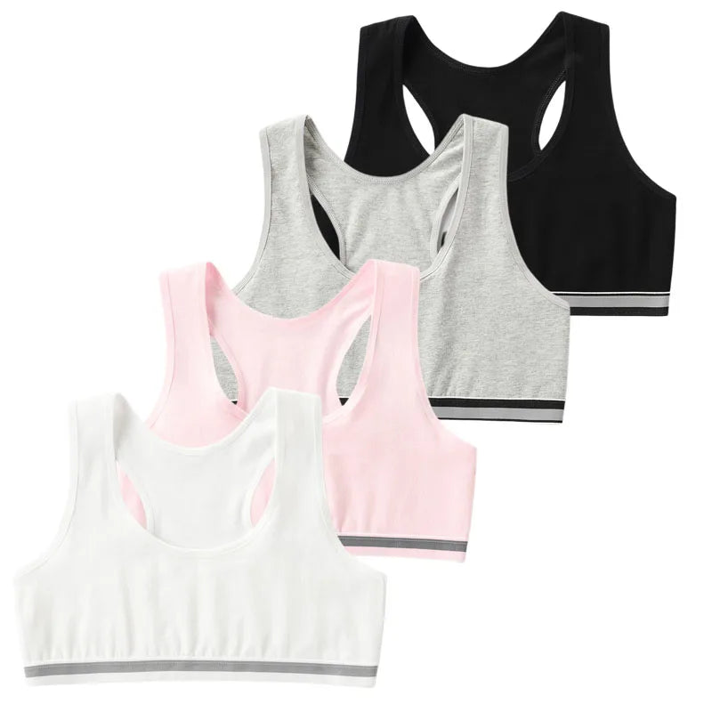 Bellflower Bloom Lace Top 4Pcs Cotton Girls Training Bra