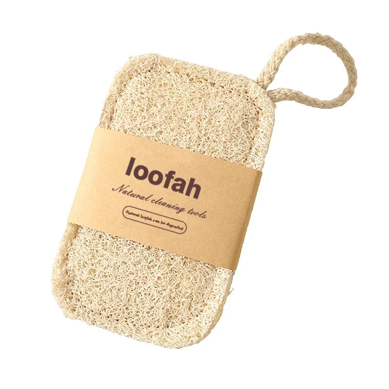 Natural Luffa Dish Towel Washing Cloth Sponge Loofah Scrub Pad Dish Pot Oil Stain Removing Scrubber Kitchen Clean Brushes Pad