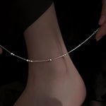 1Pc Geometric Round Bead 925 Sterling Silver Ankle Bracelet