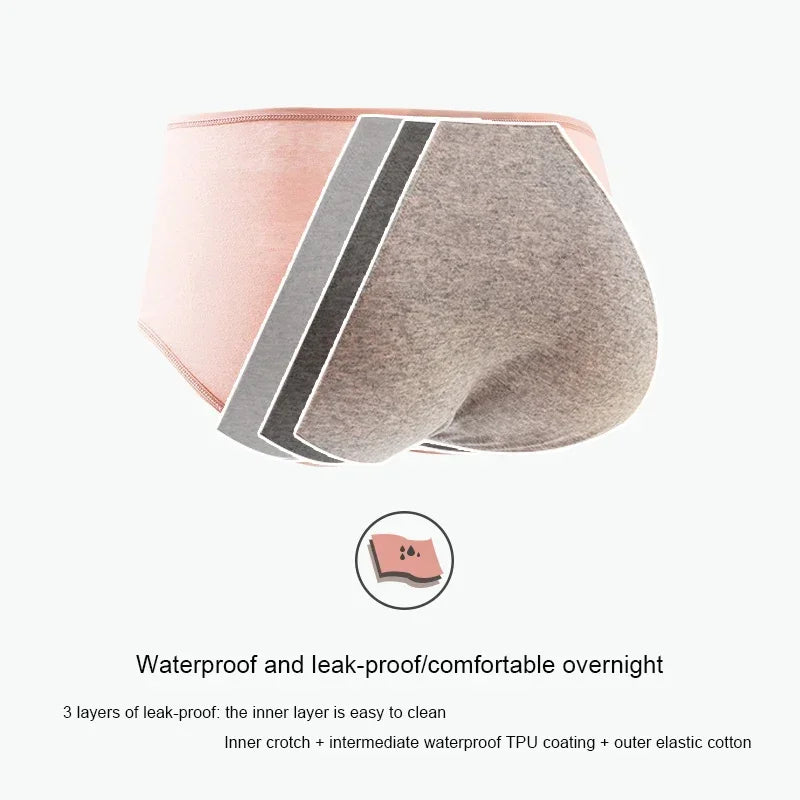 Panties For Menstruation Cotton Physiological Period Leak Proof Menstrual Panties Women Mid Waist Culotte Underwear Sexy Briefs