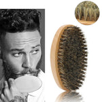 Fur Hair Brush Men Bristle Barber Accessories Professional Beard Brush Wooden Comb Boar Bristle Hairbrush Beard Styling Tools