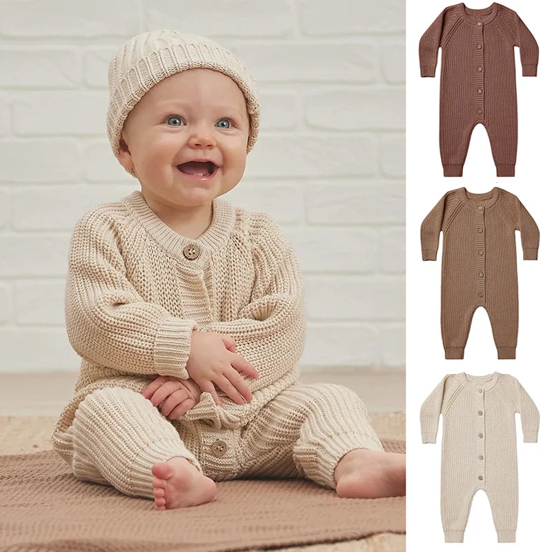 Maple Leaf Knit 100% Cotton Baby Boys & Girls Jumpsuit