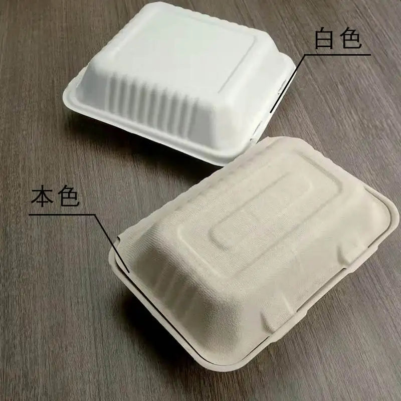 Healthy Eats 50pcs Disposable Biodegradable Bamboo Plate Containers