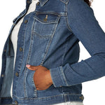 Country Blues Wasit Length Cotton Womens Denim Jacket