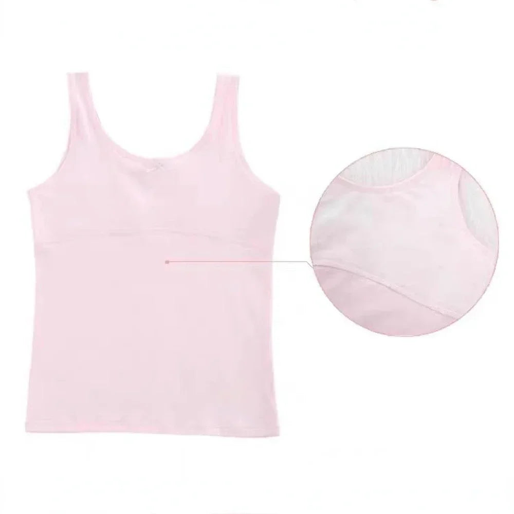 Girls Underwear Kids Cotton Tops 2024 Children's Sleeveless Solid Color Camisoles Breathable Undershirts Teenagers Tank Top