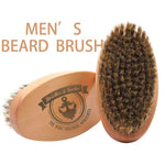 Fur Hair Brush Men Bristle Barber Accessories Professional Beard Brush Wooden Comb Boar Bristle Hairbrush Beard Styling Tools