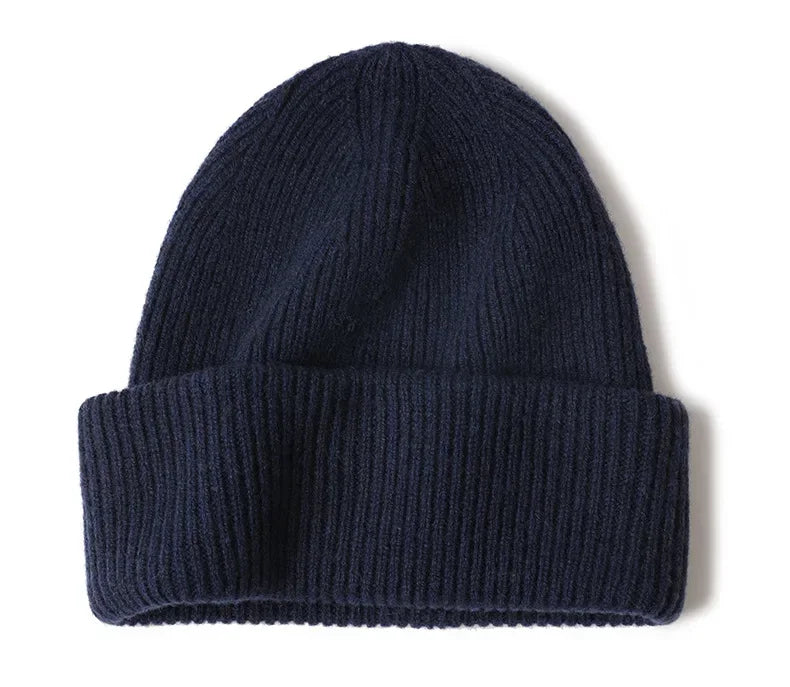 Snow Mountain Knit Beanie 100% Wool Hat