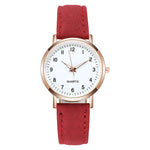 Luminous Ivory Diamond Studded Quartz Vegan Leather Womens Watch