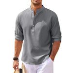 Saharan Desert Short Sleeves Collar Cotton Mens Shirt