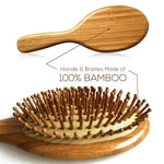 Natural Strands 100% Bamboo Hair Brush Prevents Hair Loss