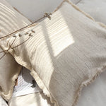 Natural Hues 1Pcs Fringed Couch 100% Cotton Pillow Cover