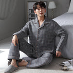 Regal River Plaid Long Sleeve Cotton Mens Pajama Set