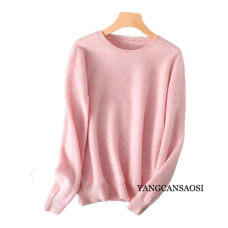 Women's Round Neck Cashmere Sweater Base Layer Underneath Sweater Sweater Women's and Winter New Style