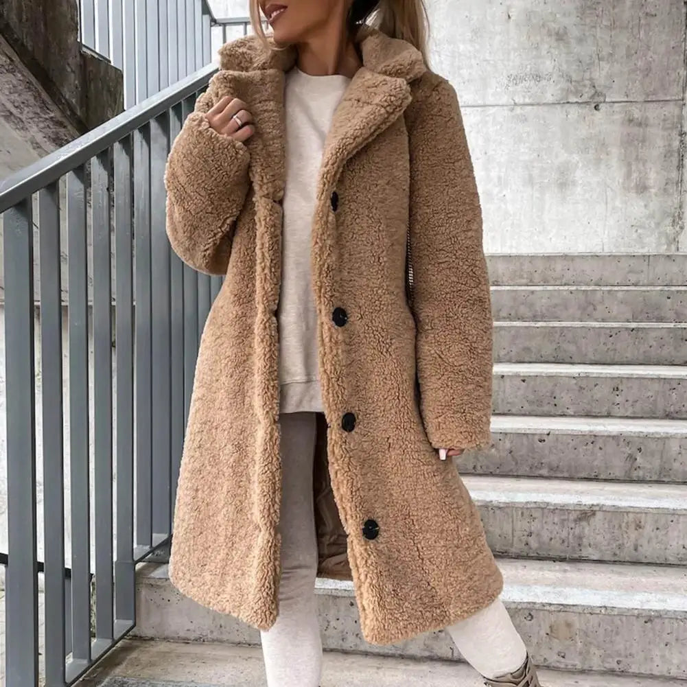 Autumn Long Winter Coat Woman Flannel Coat Women Warm Ladies Fur Teddy Jacket Female Plush Teddy Coat Oversize Outwear