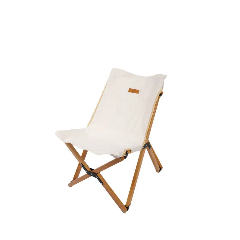 Outdoor Solid Wood Folding Chair Portable Beach Chair Camping Fishing Picnic Foldable Beech Ann Cotton Canvas Butterfly Chair