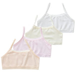 Spring Fushia 4Pcs Wireless Cotton Girls Bra