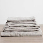 Earth Bloom 3Pcs 100% Linen Flat Bed Sheet & 2 Pillowcases Set