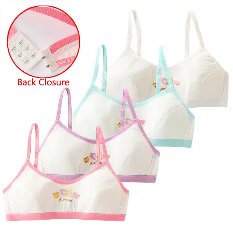 Bellflower Bloom Lace Top 4Pcs Cotton Girls Training Bra