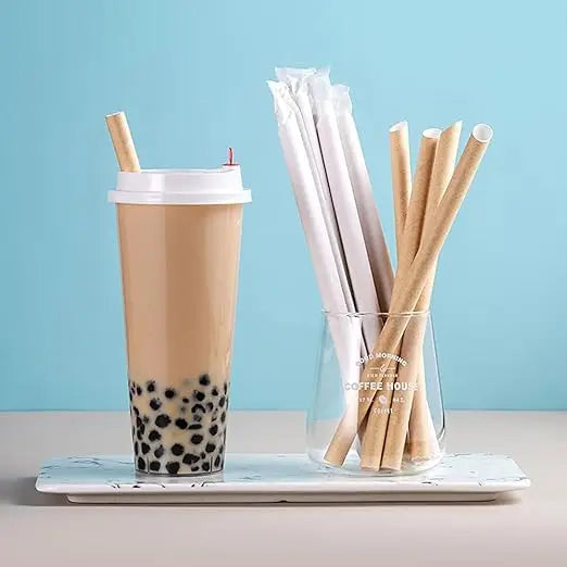 Healthy Eats 100pcs Biodegradable Paper Straws Single Packs