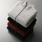 Gray Skies Zipped Cashmere Mens Cardigan