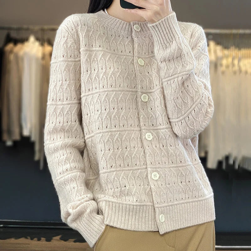 Natural Earthtones nce 100% Cashmere Womens Cardigan