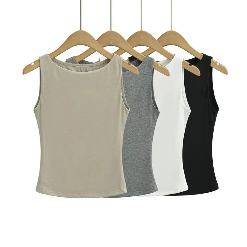 Hazy Sky Double Layer Viscose Womens Tank Top