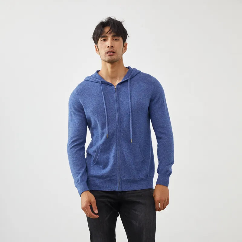 Stormy Mountain Hooded Cashmere Mens Sweater