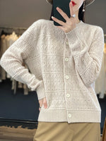 Natural Earthtones nce 100% Cashmere Womens Cardigan