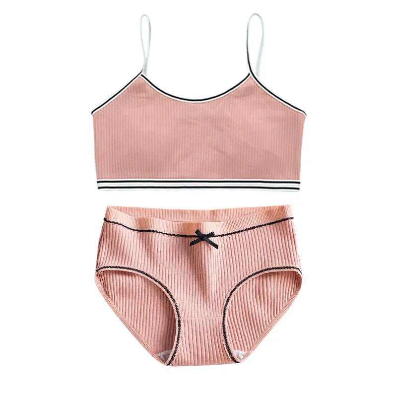 Verbena Buds Cotton Girls Bra & Panty Set