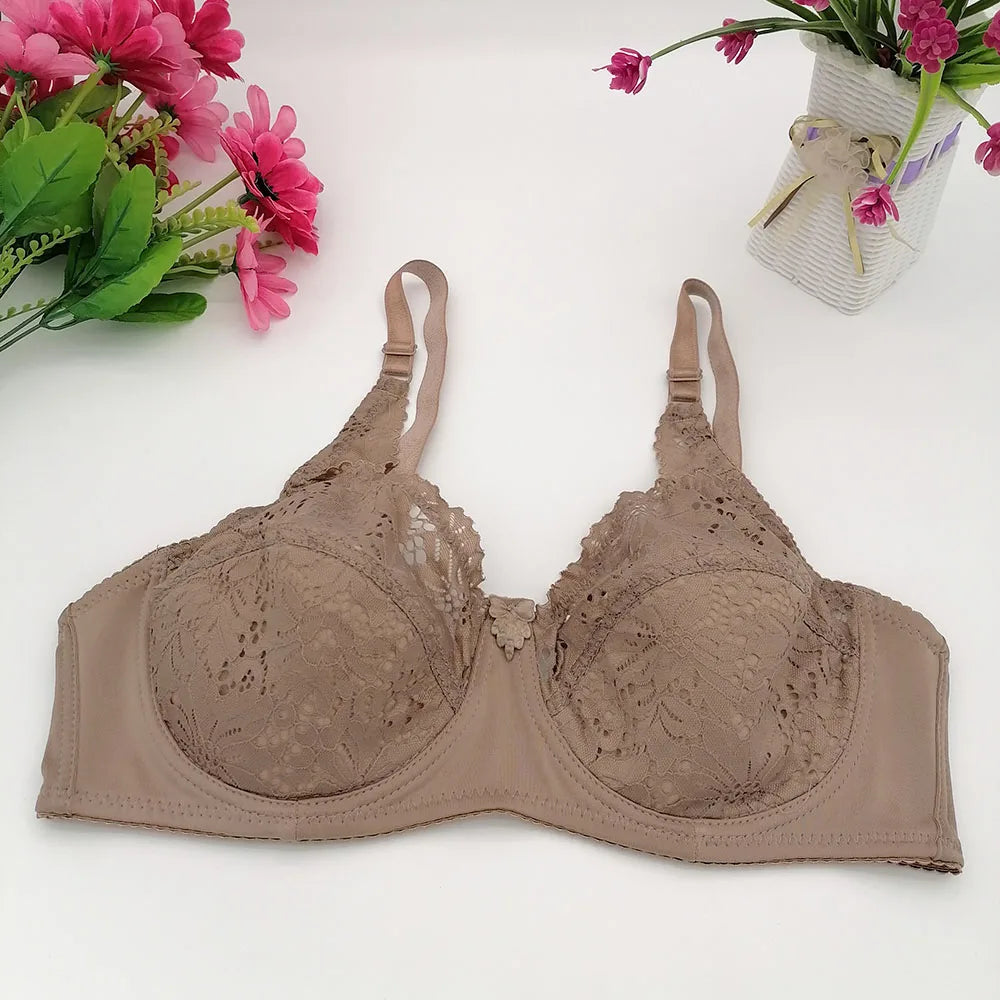 TOP Lace Bra Great Mother Comfortable Cotton Lingerie Minimizer Push Up Bh Women's Underwear Plus Size 34-46 Big Cup B C D E C17