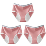 3pcs Girl Menstrual Panties Women's Physiological Briefs Ladies Period Leak Proof Panty High Waist Cotton Underwear