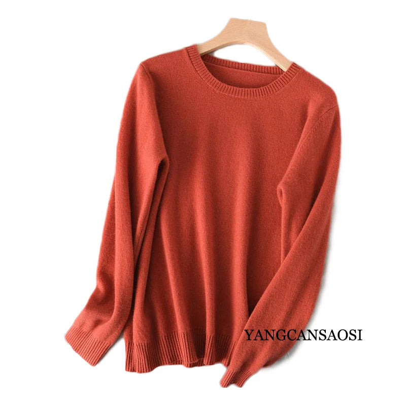 Women's Round Neck Cashmere Sweater Base Layer Underneath Sweater Sweater Women's and Winter New Style