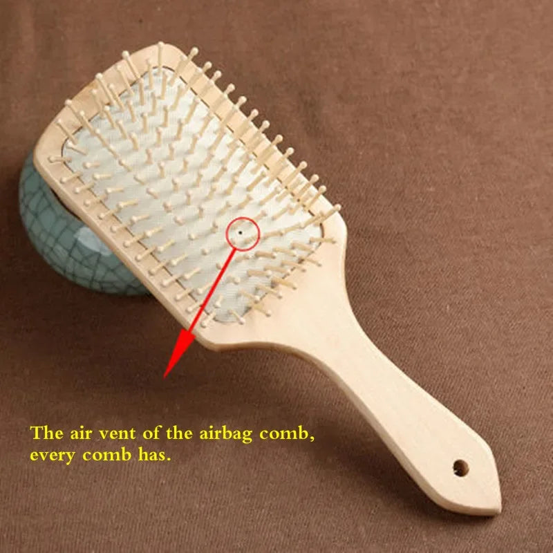 Premium Wooden Bamboo Hair Brush Improve Hair Growth Wood Hair Brush Prevent Loss Comb Bamboo Comb Teeth