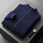 Gray Skies Zipped Cashmere Mens Cardigan