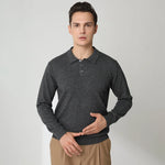 Sand Dunes Polo Collar Cashmere Mens Sweater