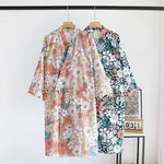 Summer Flowers Kimono Cotton Womens Robe